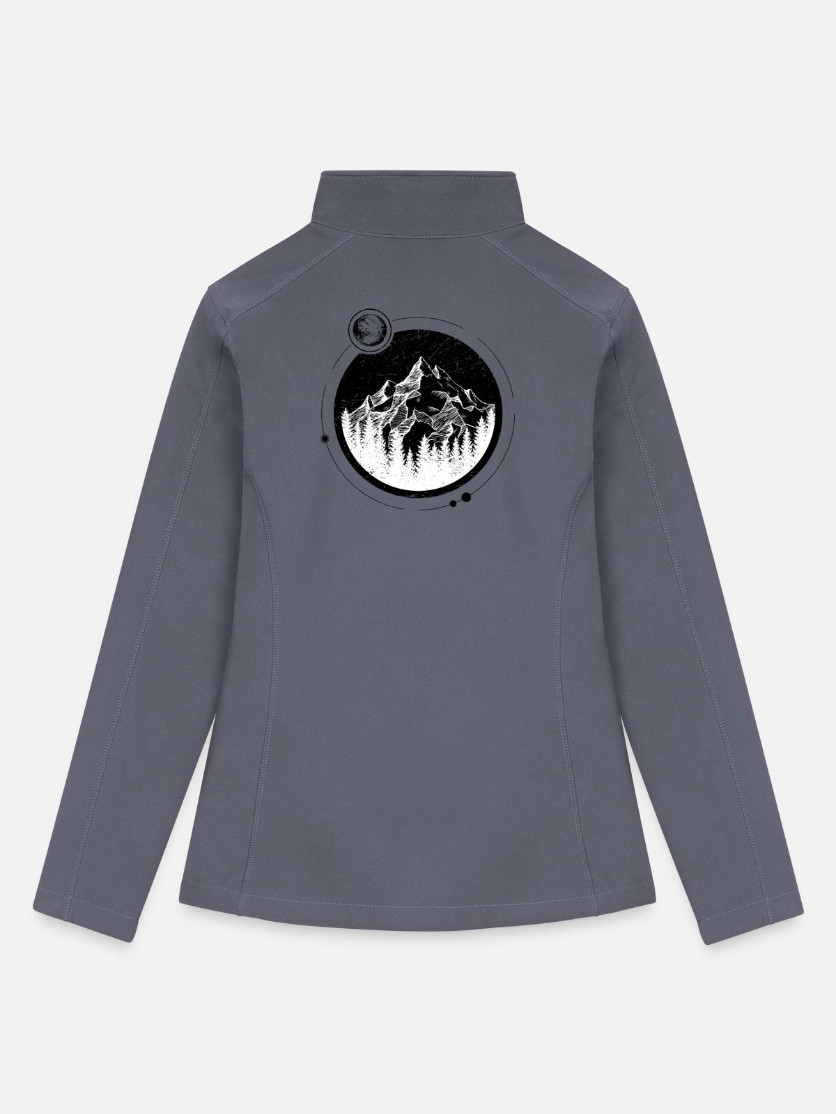 Monochrome Mountain Circle - Women’s Soft Shell Jacket - gray - Back