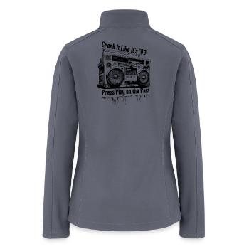 Press Play on the Past – 90s Stereo Soul Vintage T - Women’s Soft Shell Jacket - gray - Back