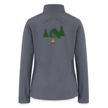 Night Camping with Pine Trees and Tent - Women’s Soft Shell Jacket - gray - Back