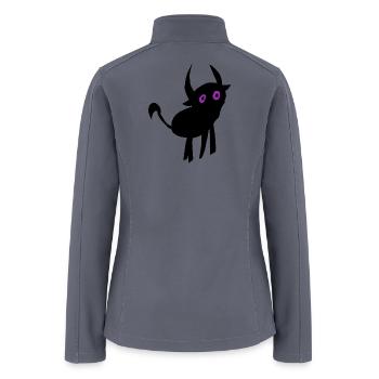 Whimsical Alien Face Design - Women’s Soft Shell Jacket - gray - Back