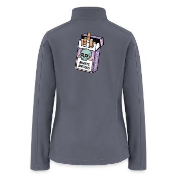 Anxious Skull Cigarette Pack - Women’s Soft Shell Jacket - gray - Back