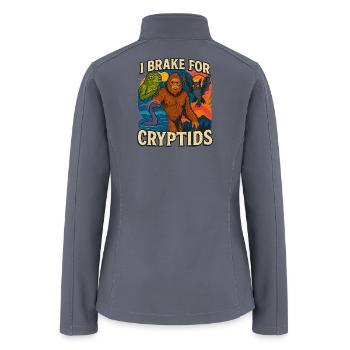 Cryptid Mythical Creature T-Shirt Design - Women’s Soft Shell Jacket - gray - Back