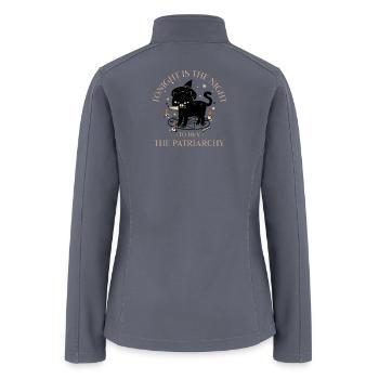 Spooky Feminist Witch Cat Rebellion Design - Women’s Soft Shell Jacket - gray - Back