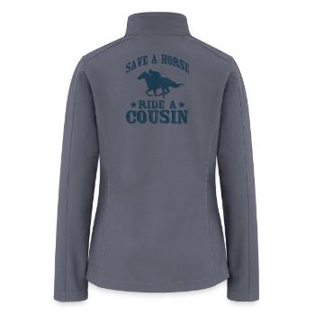 Save a Horse Ride A Cousin Hillbilly Southern Joke - Women’s Soft Shell Jacket - gray - Back