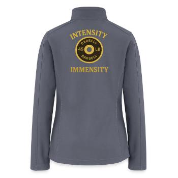 Intense Barbell Weightlifting Design - Women’s Soft Shell Jacket - gray - Back