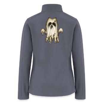 Haunted Doll Ghost Illustration - Women’s Soft Shell Jacket - gray - Back