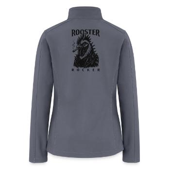 Rooster Rockstar Illustration T-Shirt - Women’s Soft Shell Jacket - gray - Back