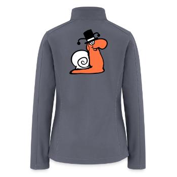 Mr Snail Sir Rich Monocle Spectacles Top Hat Cool - Women’s Soft Shell Jacket - gray - Back
