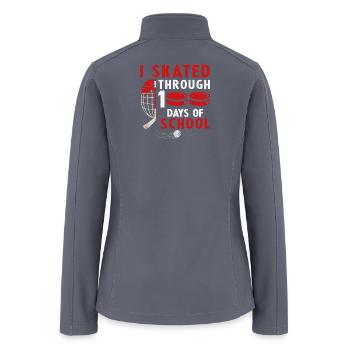 I Skated Through 100 Days of School Ice Hockey  - Women’s Soft Shell Jacket - gray - Back