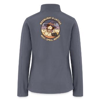 Moonlight and Lattes Witchy Coffee Halloween - Women’s Soft Shell Jacket - gray - Back