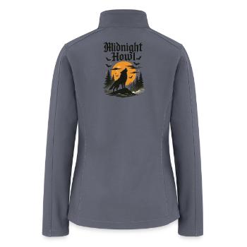 Midnight Howl Moonlit Wolf - Women’s Soft Shell Jacket - gray - Back