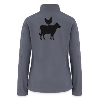 Farm Animal Silhouette Rustic Design - Women’s Soft Shell Jacket - gray - Back