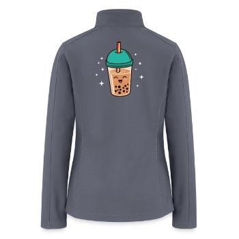 Bubble Tea Kawaii Boba Tea - Women’s Soft Shell Jacket - gray - Back