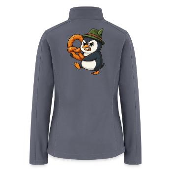 Funny penguin pretzel Bavaria costume cartoon - Women’s Soft Shell Jacket - gray - Back