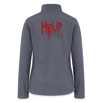 Crimson Drip Urban Silhouette - Women’s Soft Shell Jacket - gray - Back