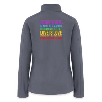 Rainbow Justice Quotes - Women’s Soft Shell Jacket - gray - Back
