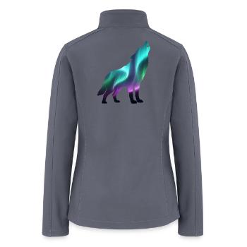 Aurora Wolf Howl Silhouette - Women’s Soft Shell Jacket - gray - Back
