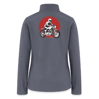Retro Moto Rider Silhouette - Women’s Soft Shell Jacket - gray - Back
