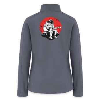 Astronaut Guitar on Red Rock - Women’s Soft Shell Jacket - gray - Back