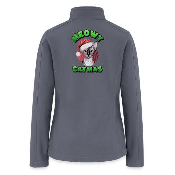 Christmas Sphynx Cat Santa Clause  - Women’s Soft Shell Jacket - gray - Back