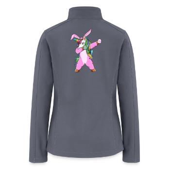 Dabbing Unicorn Easter Bunny Costume Funny Holiday - Women’s Soft Shell Jacket - gray - Back