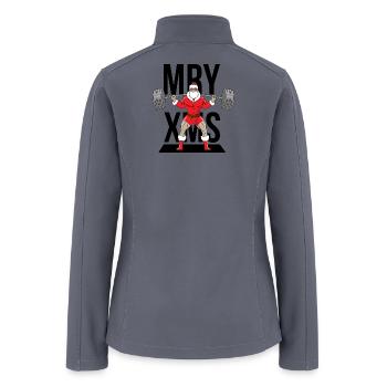 Santa Weightlifter - Women’s Soft Shell Jacket - gray - Back