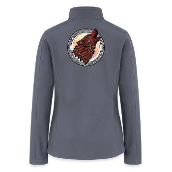 Howling Wolf Celtic Moon - Women’s Soft Shell Jacket - gray - Back