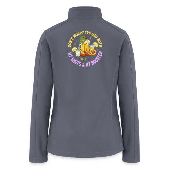 Funny Vaccination I Got My Two Shots And A Booster - Women’s Soft Shell Jacket - gray - Back