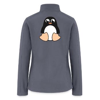 Penguin Plush Pose - Women’s Soft Shell Jacket - gray - Back