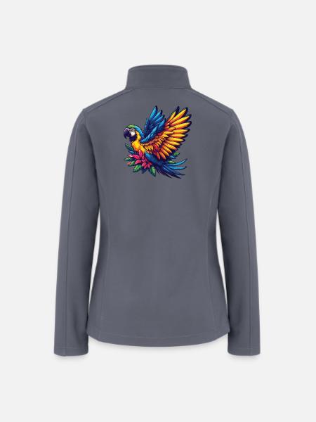 Vivid Tropical Parrot  - Women’s Soft Shell Jacket - gray
