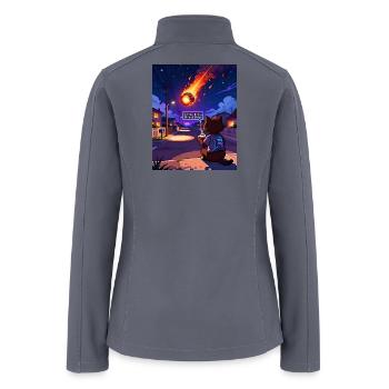 Coffee Now, World Later – Pixel Art Cat Coffee Lov - Women’s Soft Shell Jacket - gray - Back
