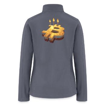 Golden Bitcoin Birthday Cake - Women’s Soft Shell Jacket - gray - Back