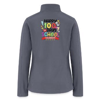 Colorful 100 Days of School - Women’s Soft Shell Jacket - gray - Back