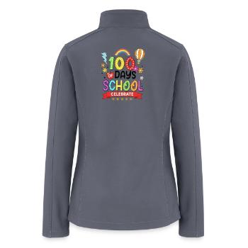 100 Days of School Celebration Tee - Women’s Soft Shell Jacket - gray - Back
