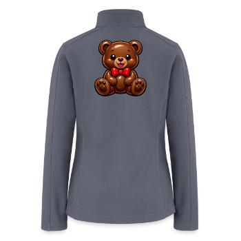 Cute Teddy Bear – Chocolate Day Valentine Love - Women’s Soft Shell Jacket - gray - Back