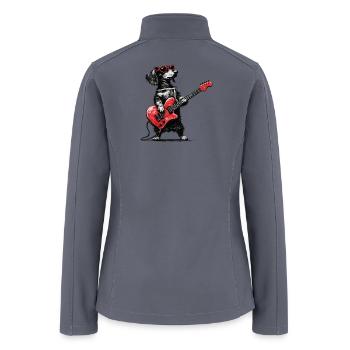 Rock Dog with Red Heart Guitar - Women’s Soft Shell Jacket - gray - Back