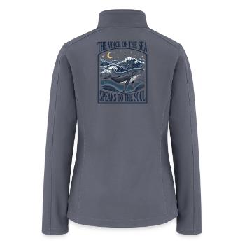 Sea Life Aesthetic Whale - Voice of the Sea - Women’s Soft Shell Jacket - gray - Back
