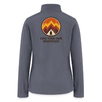 Find Your Own Mountain– Inspirational Penguin - Women’s Soft Shell Jacket - gray - Back
