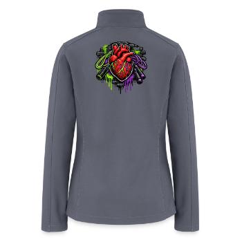 Neon Graffiti Heart Core - Women’s Soft Shell Jacket - gray - Back