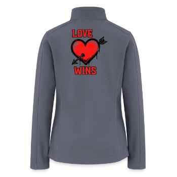 Love Wins Graffiti Heart Arrow - Women’s Soft Shell Jacket - gray - Back