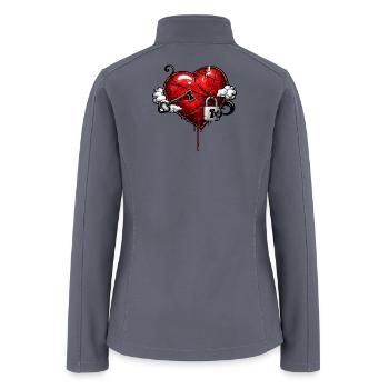 Scarred Heart with Lock - Women’s Soft Shell Jacket - gray - Back