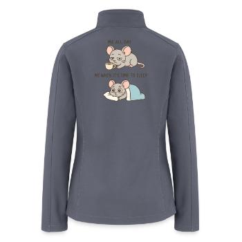 Cute coffee mouse cartoon for coffee lovers - Women’s Soft Shell Jacket - gray - Back