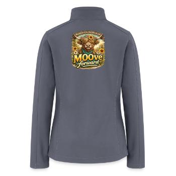 Funny Highland cow Moove Forward Sunflower Cow - Women’s Soft Shell Jacket - gray - Back