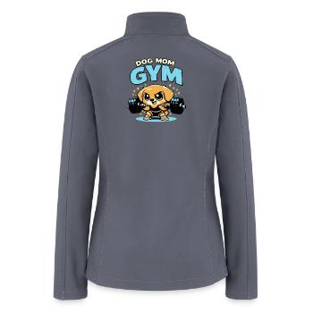 Dog Mom Gym Pup Lift Tee - Women’s Soft Shell Jacket - gray - Back