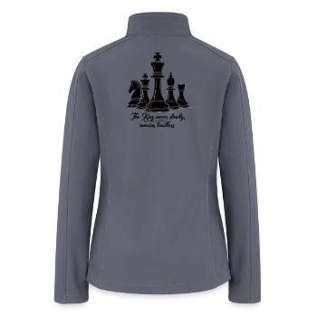 King Moves Slowly, Enduring Influence chess  - Women’s Soft Shell Jacket - gray - Back