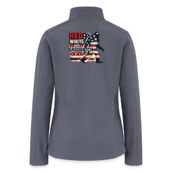 Red White and Sasquatch - Women’s Soft Shell Jacket - gray - Back