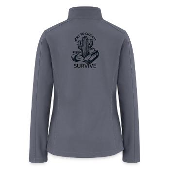 Survive Cactus Tank Post Apocalyptic Nature Design - Women’s Soft Shell Jacket - gray - Back