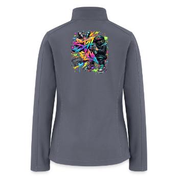 Graffiti Kid Spray Art Burst - Women’s Soft Shell Jacket - gray - Back