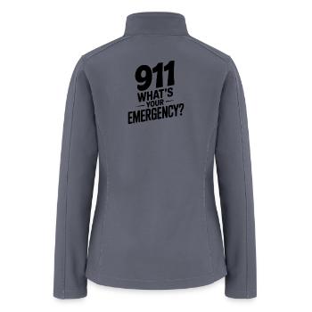 911 What's Your Emergency? - Women’s Soft Shell Jacket - gray - Back