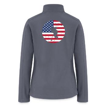 Patriotic Hockey Hero - Women’s Soft Shell Jacket - gray - Back